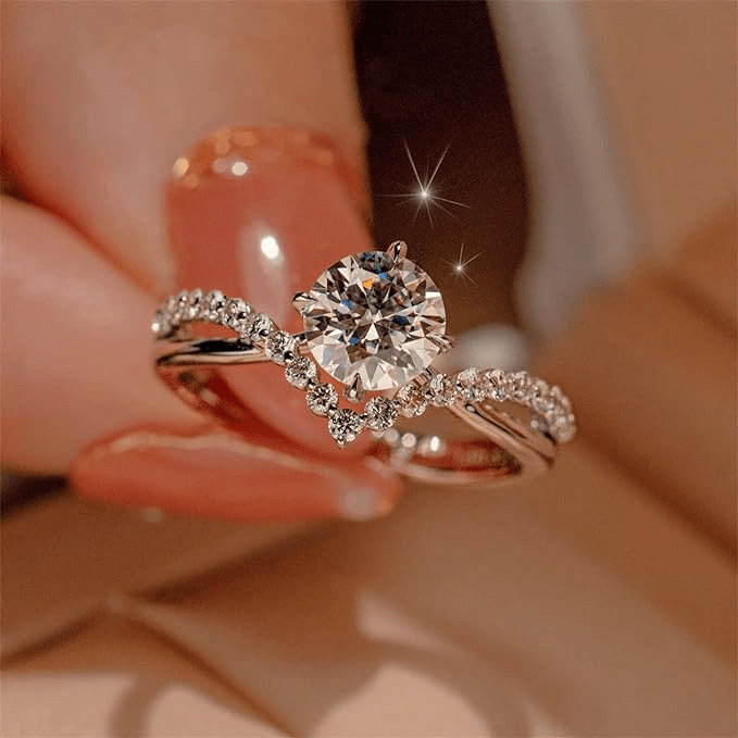 Bague Solitaire Lueur de perle En Argent Sterling 925 - Diamant Moissanite 1 Carat 💎