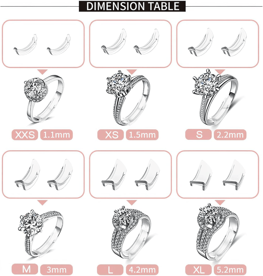 Ajusteurs Invisibles de Taille de Bague 8 Pièces 📏