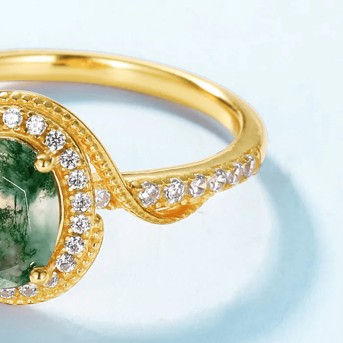Bague Sceau de Maribelle Plaqué Or 18ct - Malachite naturelle ❇️