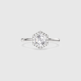 Bague Cristal Hexagonal - Diamant Moissanite💎
