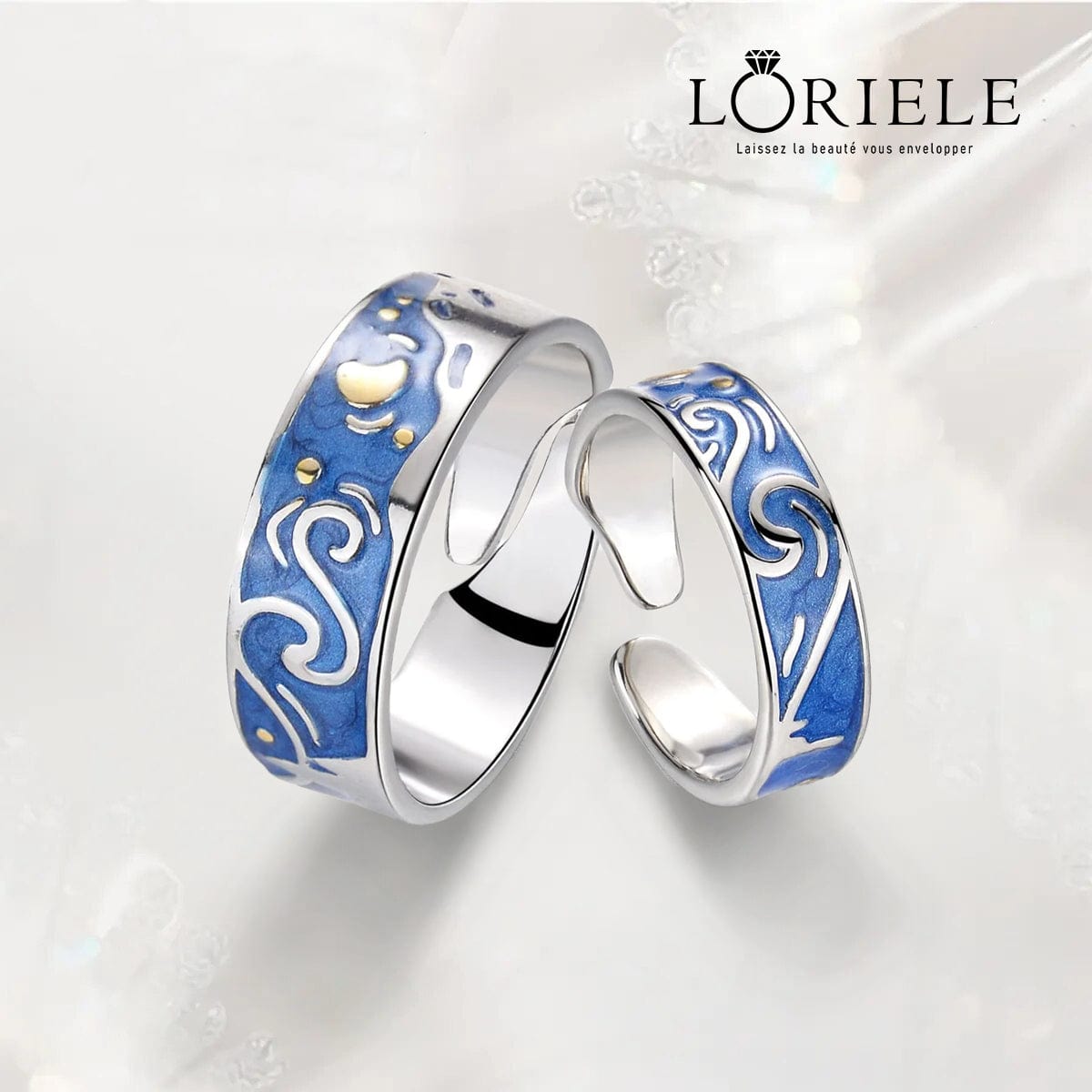 Bagues de promesse Ciel d'Azur en Argent Sterling 925 🌠