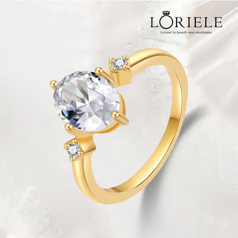 Bague Solitaire Valkyrie Arc Doré Plaqué Or 18ct - Diamant Moissanite 1 Carat 💎