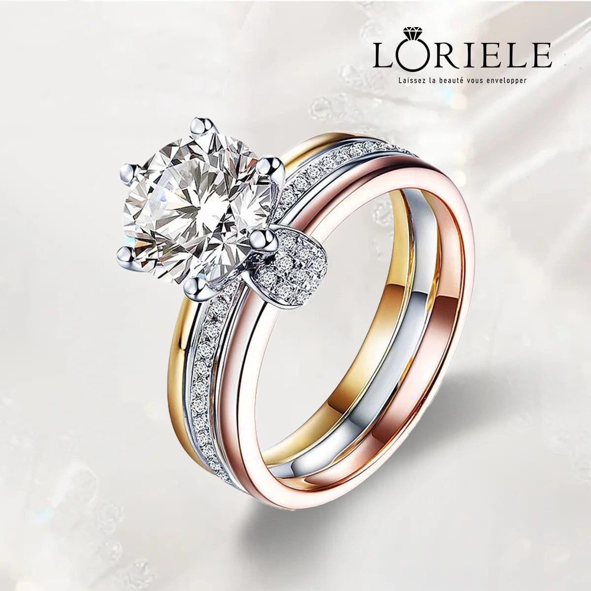 Bague solitaire Athéna Plaqué Or & Argent 925  - Diamant Moissanite 1 Carat 💎