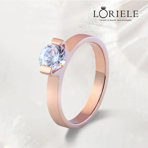 Bague Solitaire Cléo en OR Rose & Argent 925 - Diamant Moissanite 1 Carat 💎