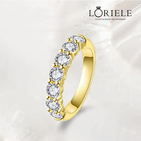 LORIELE - Bague Couronne d’Étoiles Séléné Plaqué Or 18 Carats - Diamant Moissanite 1 Carat 💎