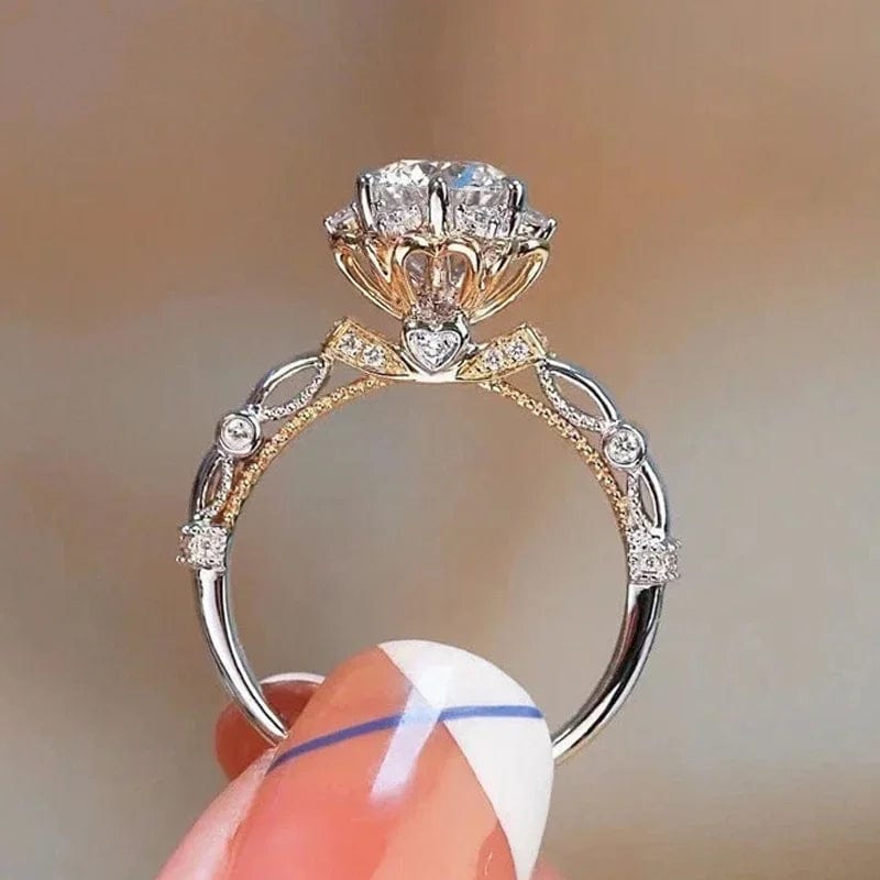 Bague Halo Dahlia Royale en Argent Sterling 925  - Diamant Moissanite 1 Carat 💎