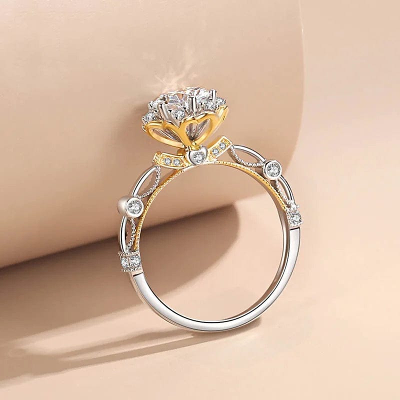 Bague Halo Dahlia Royale en Argent Sterling 925  - Diamant Moissanite 1 Carat 💎