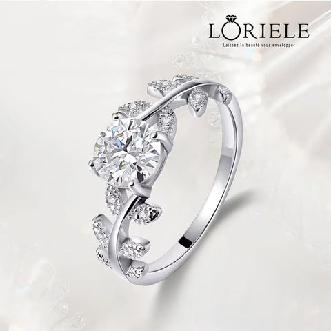 Bague Solitaire Lierre Sylvestre en Argent Sterling 925 - Diamant Moissanite 1 Carat 💎