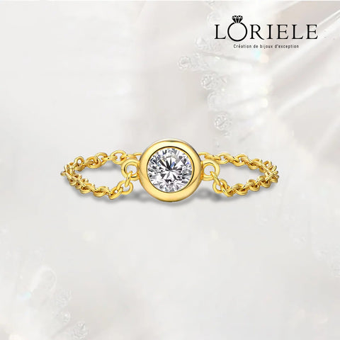 Iris Liberté-ring - 18-karaats vergulde ketting, 1 karaat moissanietdiamant 💎