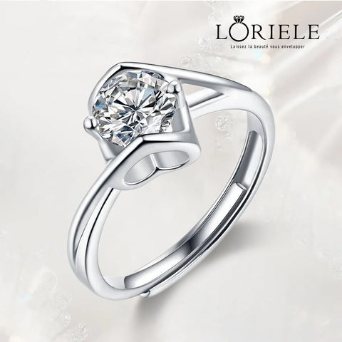 Bague Solitaire Lune de Miel Plaqué Or- Diamant Moissanite 1 Carat💎