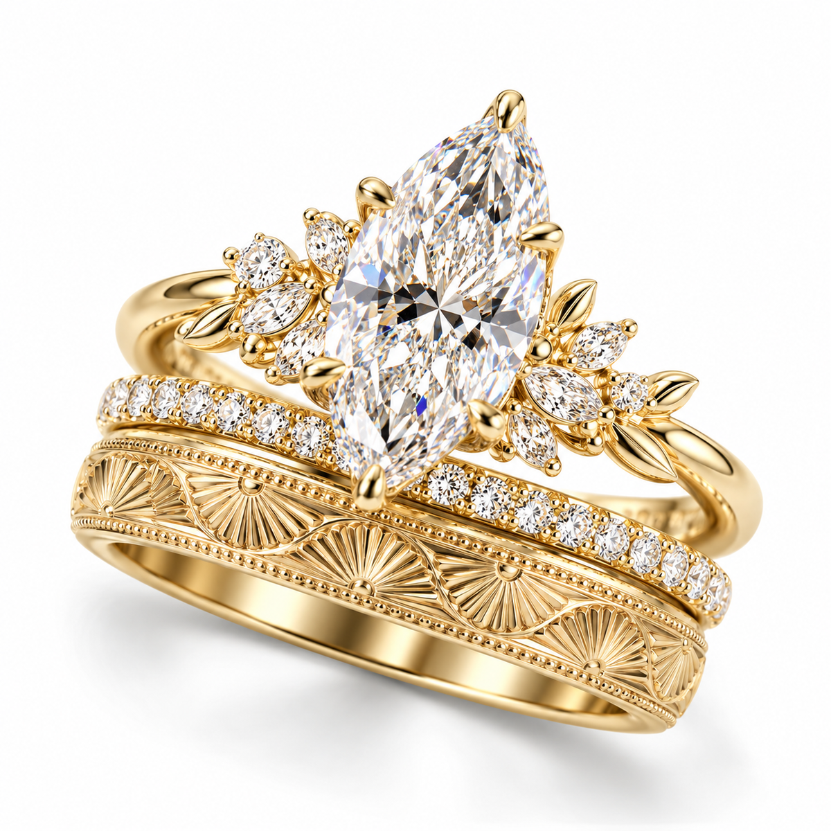 Ensemble de bagues Mulan - Diamant Moissanite 💎