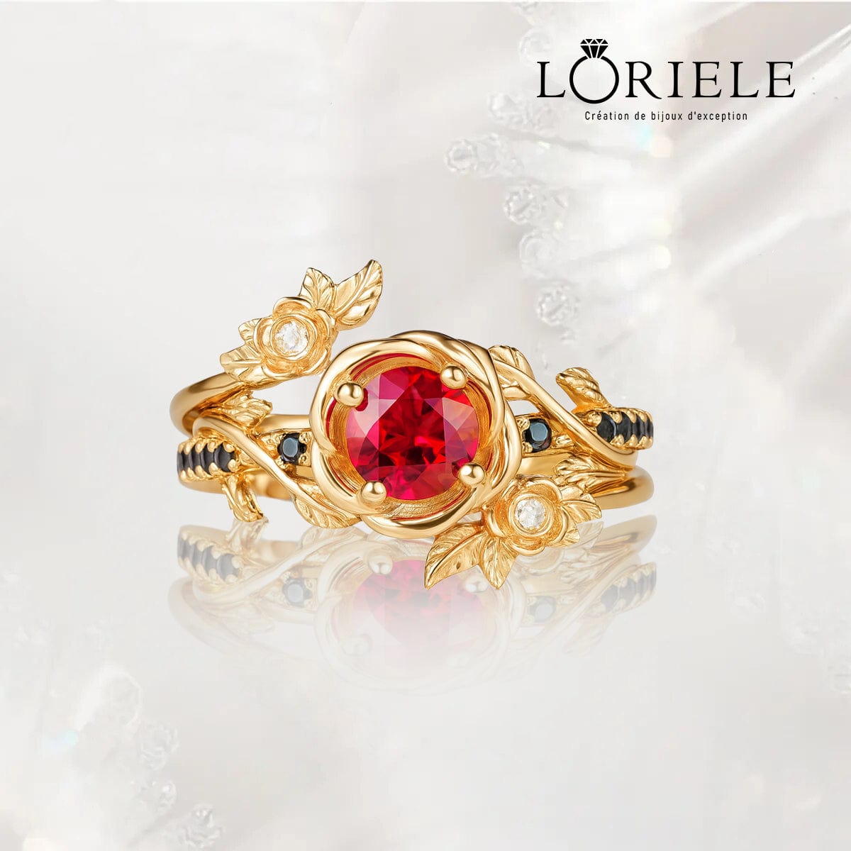 Bague Nymphes Rosalind - Moissanite Rubis 💎🌿