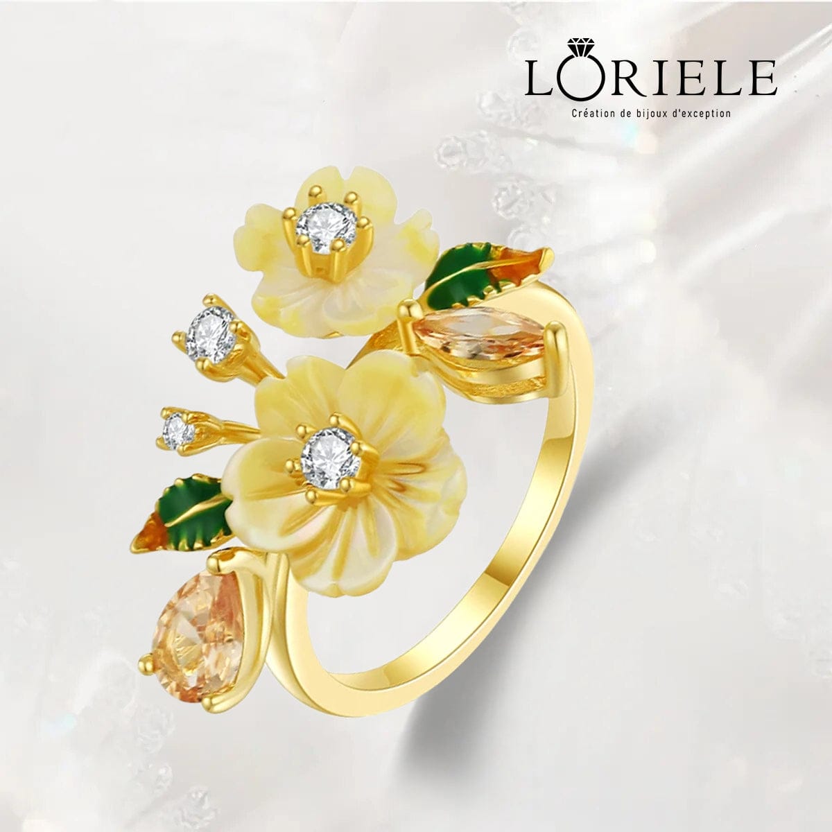 Bague Pétale de Mimosa - Diamant Moissanite 💎