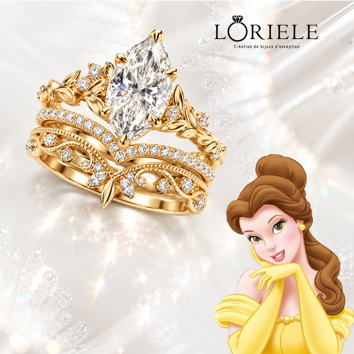 Ensemble de bagues Belle - Diamant Moissanite 💎