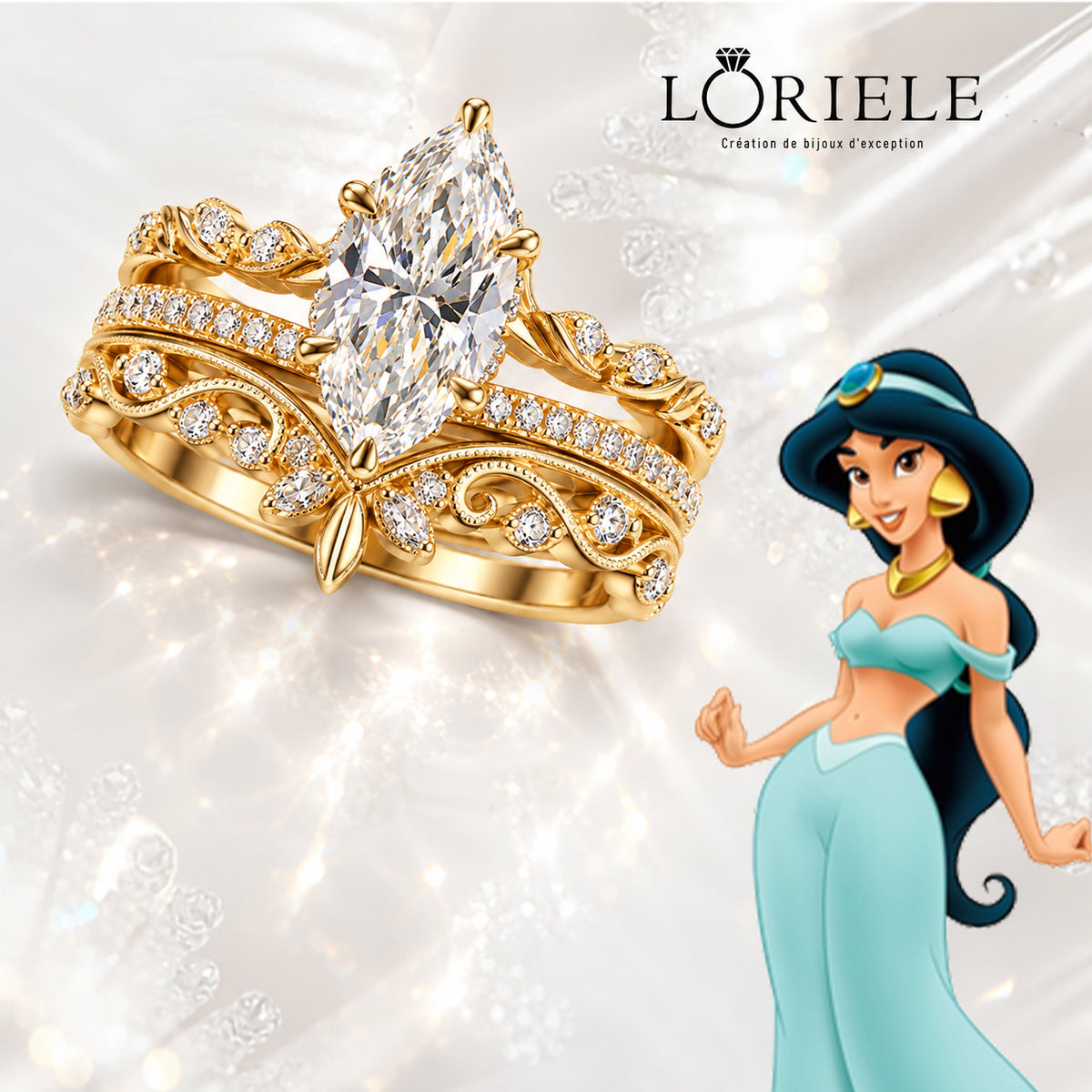 Ensemble de bagues Jasmine - Diamant Moissanite 💎