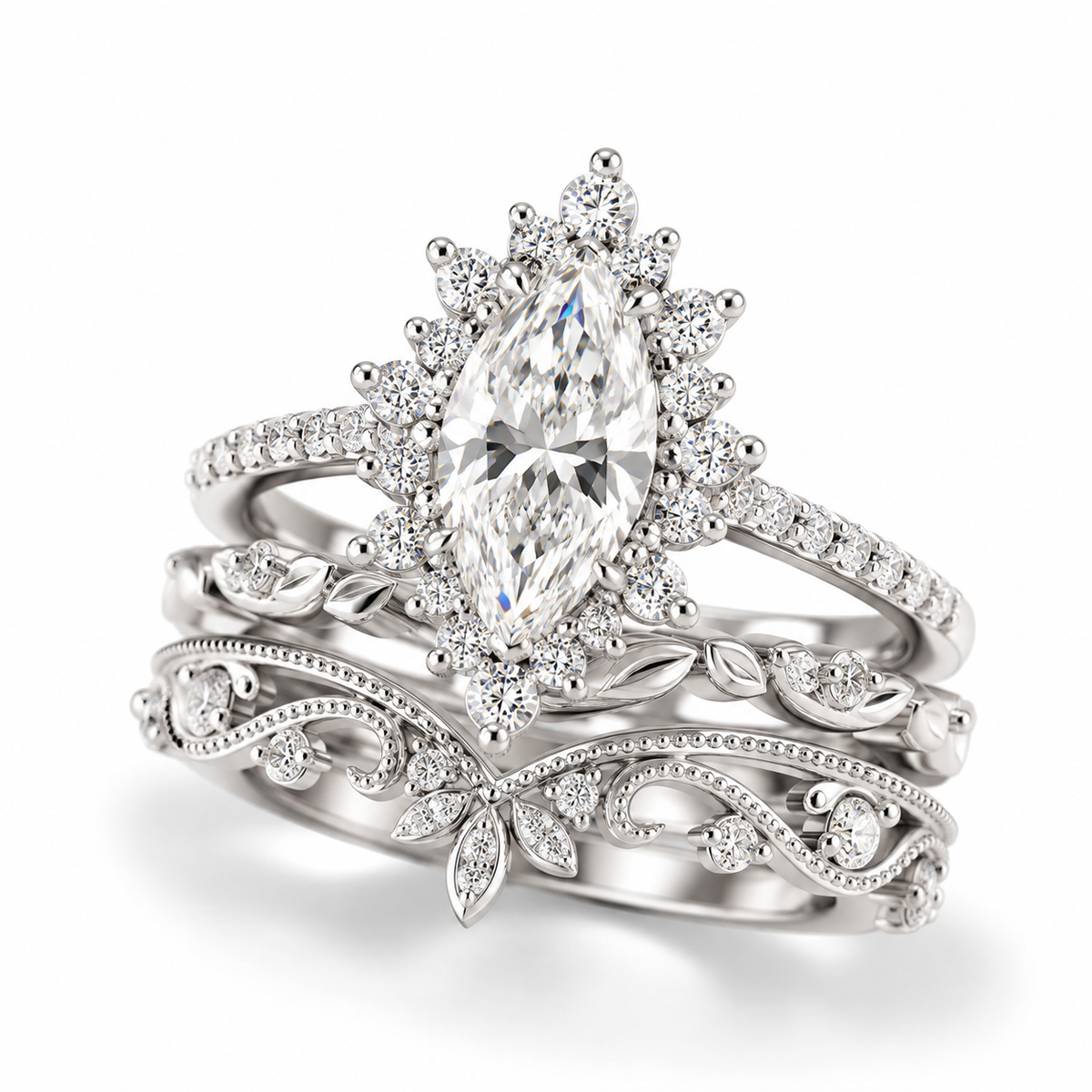 Ensemble de bagues Elsa - Diamant Moissanite 💎