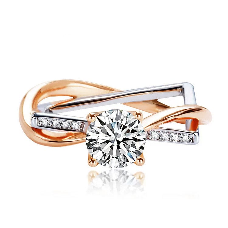 Bague Carrée Prisme d'amour en Argent Sterling 925  - Diamant Moissanite 1 Carat 💎