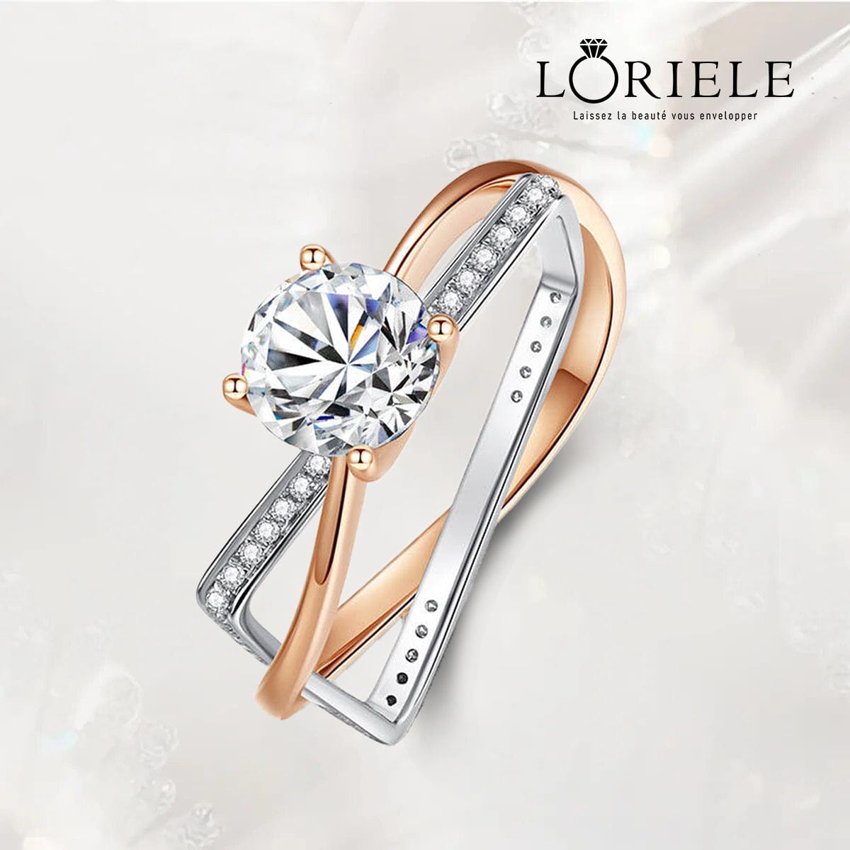 Bague Carrée Prisme d'amour en Argent Sterling 925  - Diamant Moissanite 1 Carat 💎