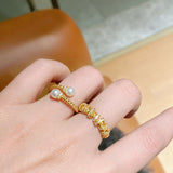 Bague Twisted Dorée - Diamant Moissanite💎