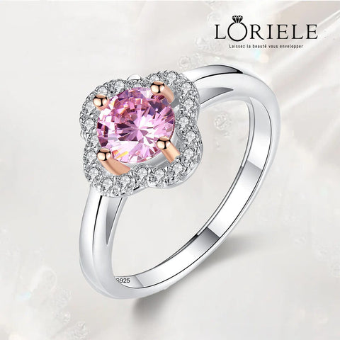 Bague Halo Rosée de l'Aube En Argent Sterling 925 - Diamant Moissanite 1 Carat 💎