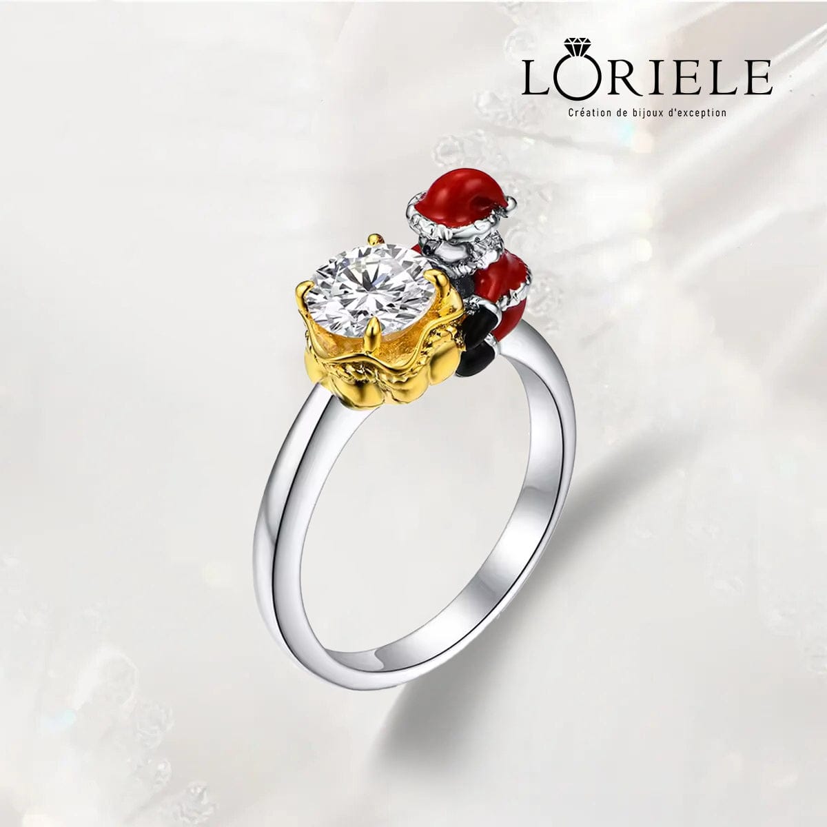 Bague Spéciale Noël Santa Claus - Diamant Moissanite 1 Carat 🎁💎