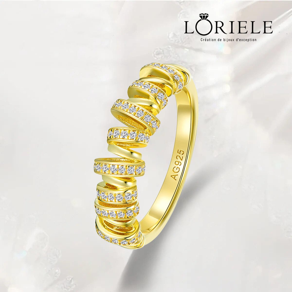 Bague Twisted Dorée - Diamant Moissanite💎