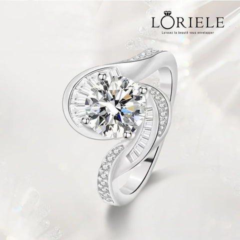 Bague Solitaire Héra Spirale En Argent Sterling 925 - Diamant Moissanite 1 Carat 💎