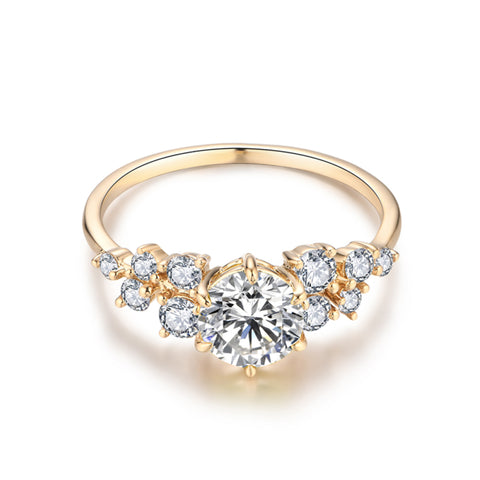 Gold Celestin Ring mit 2 Karat -Diamanten 💎
