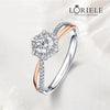 Bague Solitaire Hespéris Rosée Argent Sterling 925 & Or Rose - Diamant Moissanite 1 Carat 💎