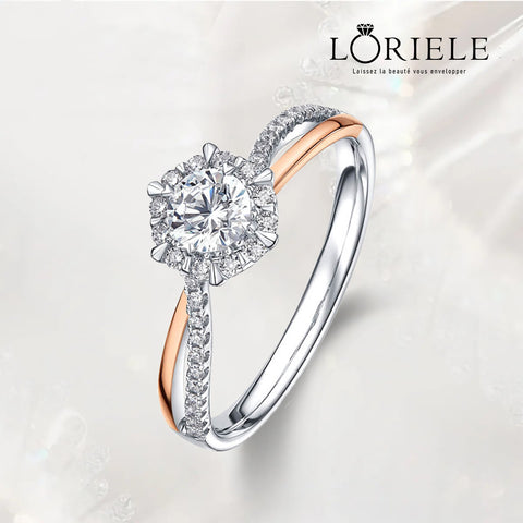 Bague Solitaire Hespéris Rosée Argent Sterling 925 & Or Rose - Diamant Moissanite 1 Carat 💎