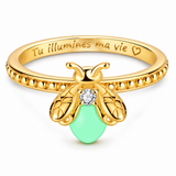 Bague de promesse Luciole « La Princesse et la Grenouille »