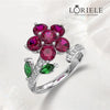 Bague Brise Florale Ecarlate en Argent Sterling 925 - Crystal Swarovski 🌺💎