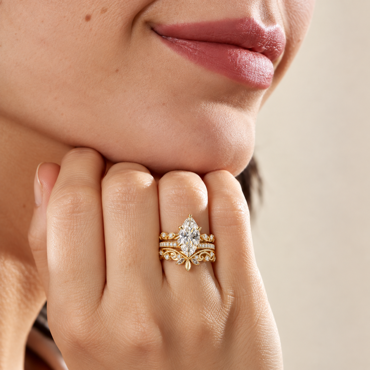 Ensemble de bagues Jasmine - Diamant Moissanite 💎