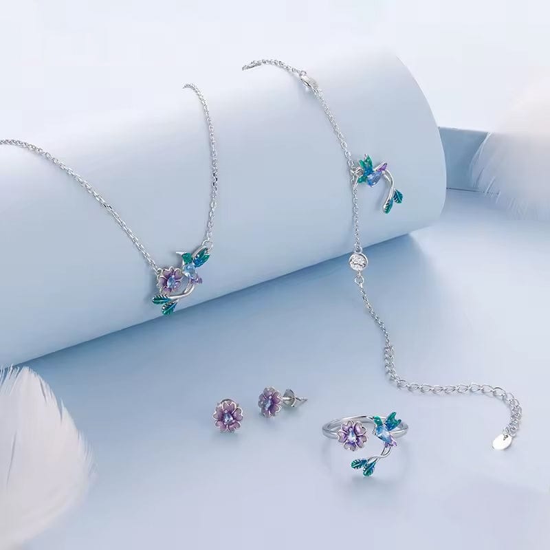 Parure Fleur du Colibri 💐 - Diamant Moissanite 💎