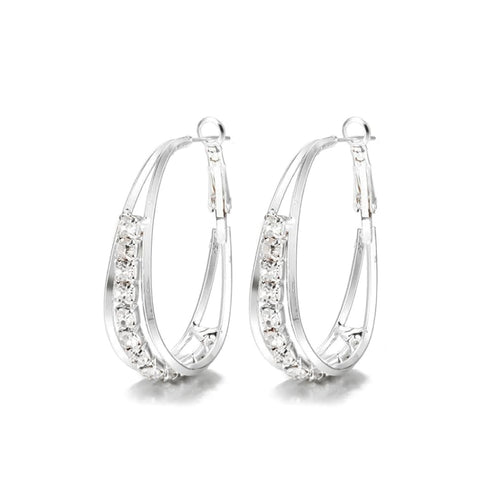 Boucles d'oreilles Créoles à Strass - Plaqué Or 18 Carats Loriele™ ✨