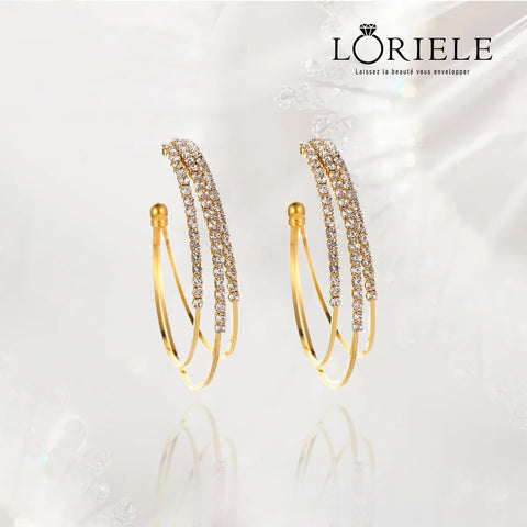 Boucles d'oreilles créoles à trois anneaux en Or 18 Carats  ✨