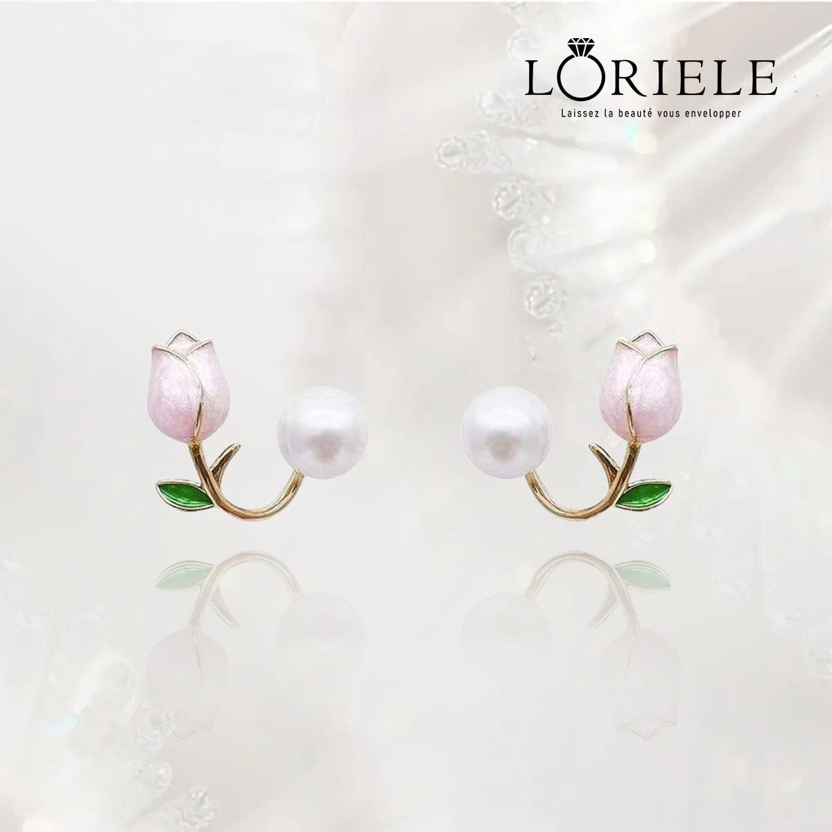 Boucles d'oreilles Fleur de Tulipe Plaqué Or 18 Carats - Loriele™