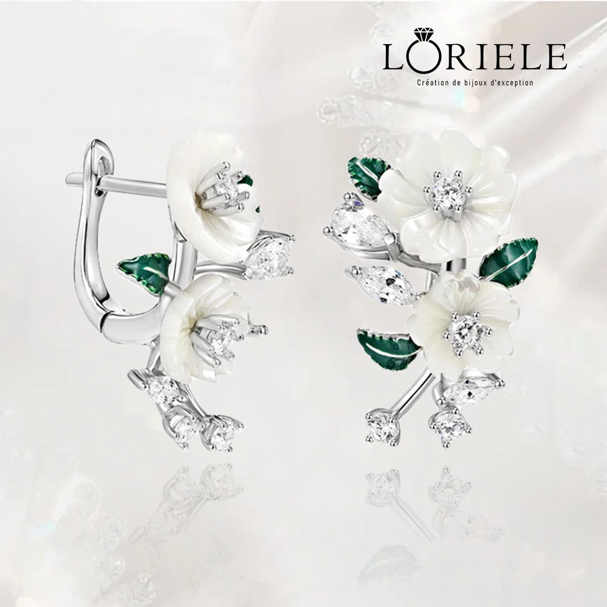 Boucles d'oreilles Loriele Éclat de Jasmin - Diamant Moissanite 💎