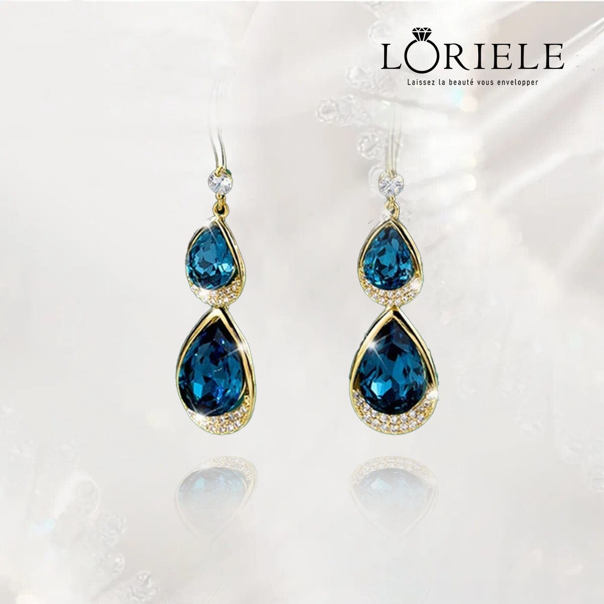 Boucles d'Oreilles Saphir Azur💠