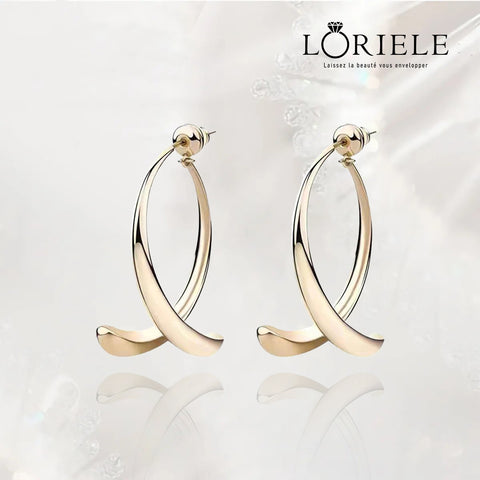 Boucles d'oreilles Incurvé Plaqué Or 18cts - Loriele™