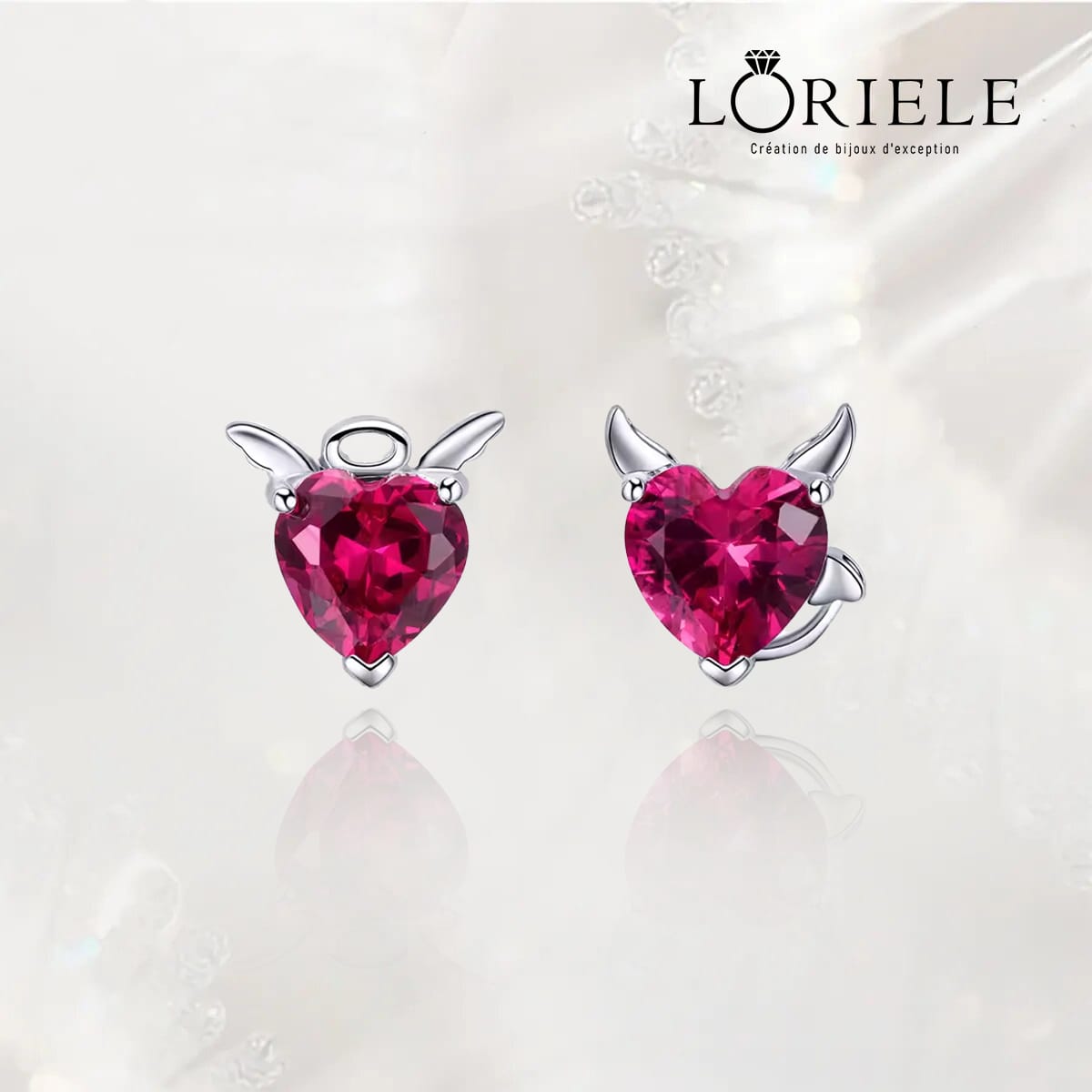 Boucles d'oreilles Ange & Démon ❤️‍🔥- Diamant Moissanite 💎