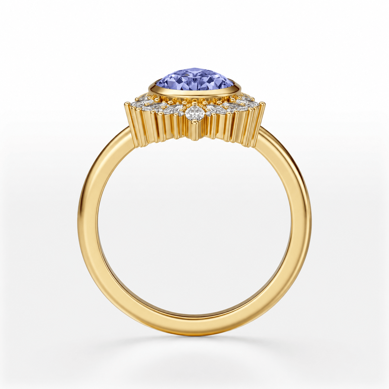 Bague Larme d'Océan - Diamant Moissanite Bleu💎