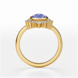 Bague Larme d'Océan - Diamant Moissanite Bleu💎