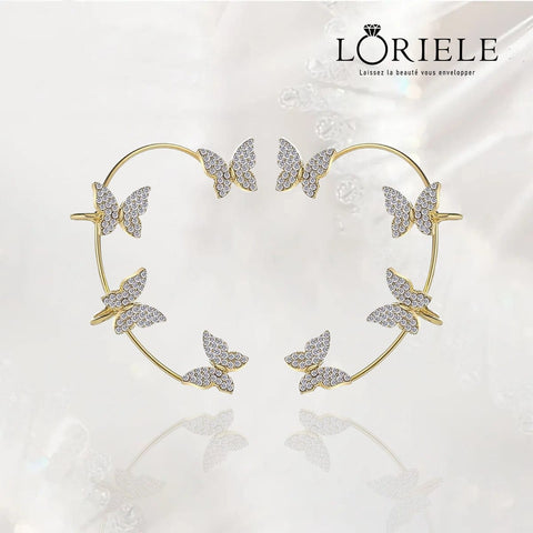 Clips d’oreilles Papillon Monarque 🦋 - Zircone Cubique 💎 x2