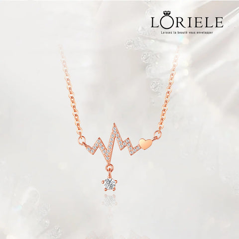 Collier en zircon cubique Rythme cardiaque