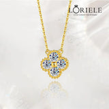 Collier Gold Clover Plaqué Or 18 carats - Diamant Moissanite 1 Carats💎Loriele™