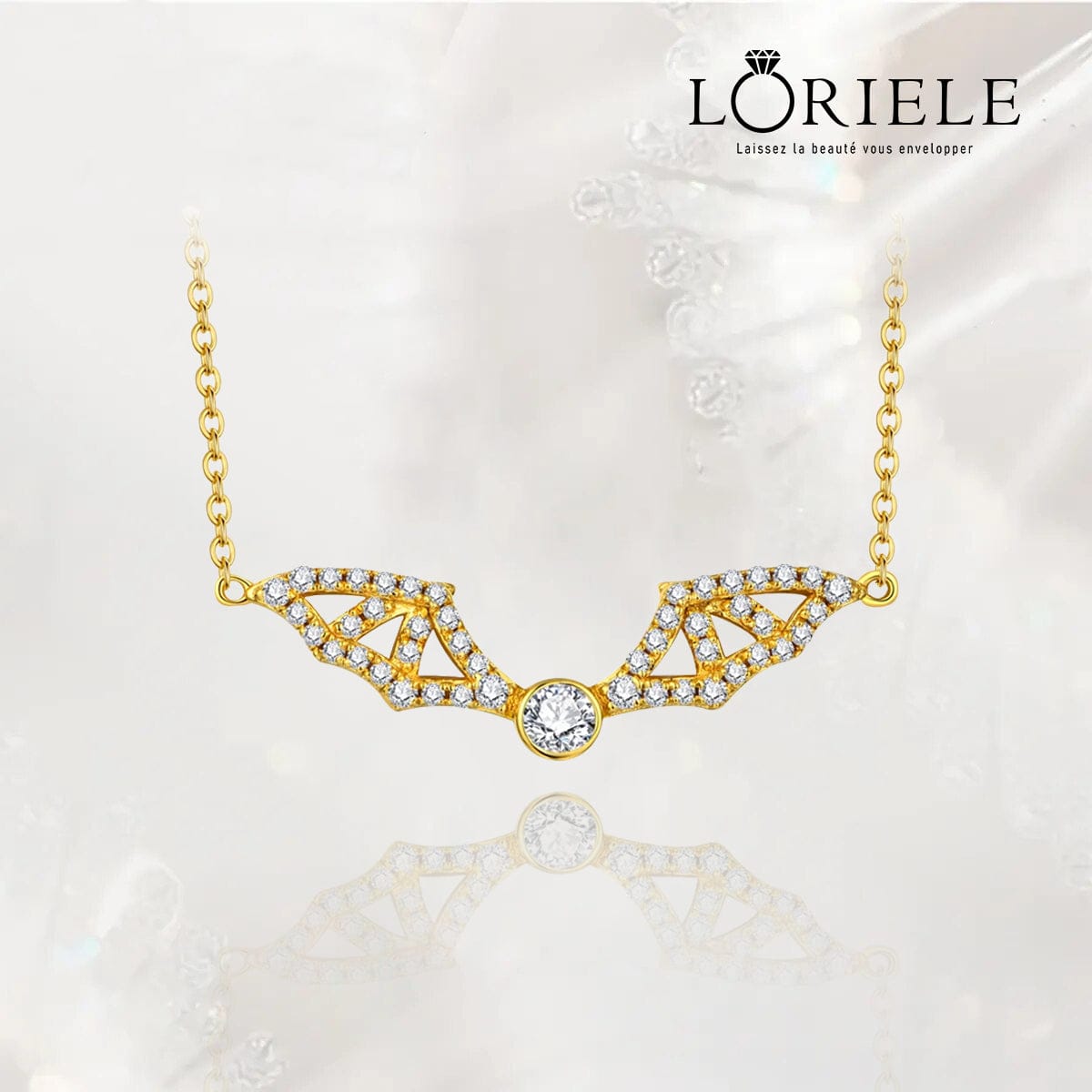 Collier Wyvern Dorée - Diamant Moissanite 💎