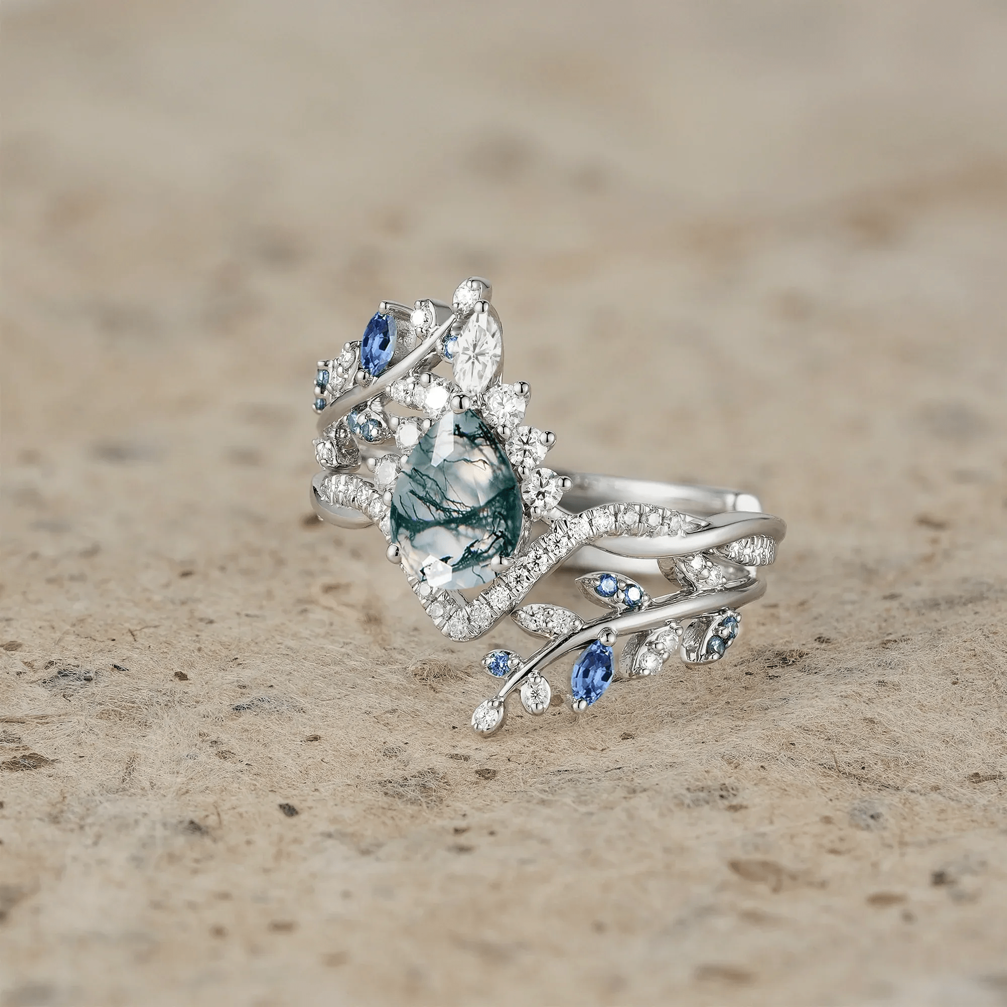 Bague Nymphes Esme foreste - Moissanite Jaspe 💎🌿