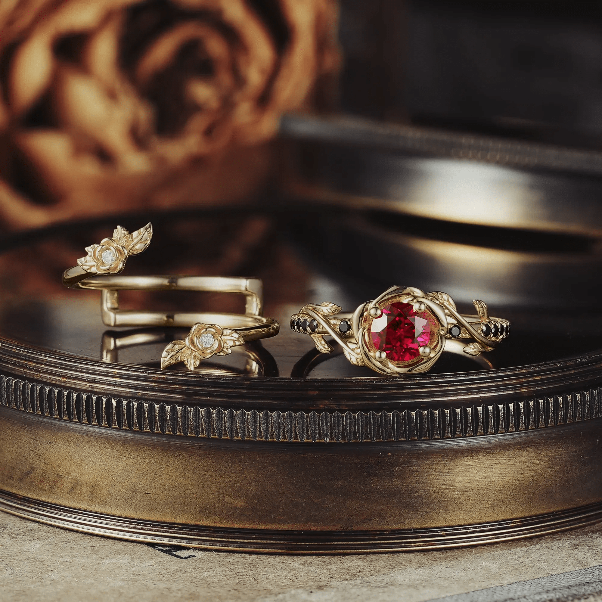 Bague Nymphes Rosalind - Moissanite Rubis 💎🌿