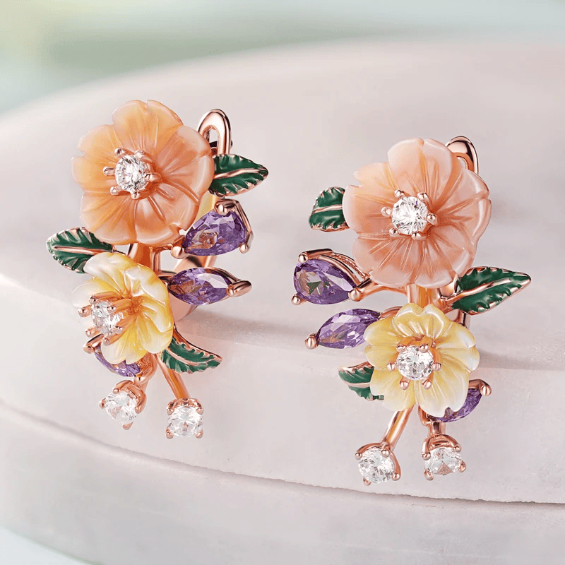 Boucles d'oreilles Loriele Éclat de Jasmin - Diamant Moissanite 💎